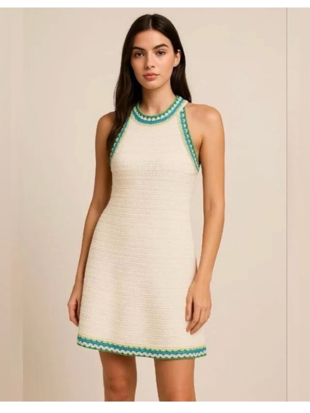 House of Harlow white/cream knit mini dress